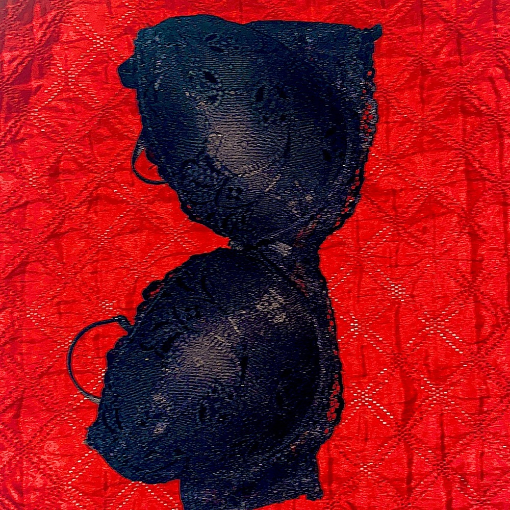 Black lace push up bra